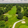Aerial view of the 4th green from Pine Valley Golf Club.